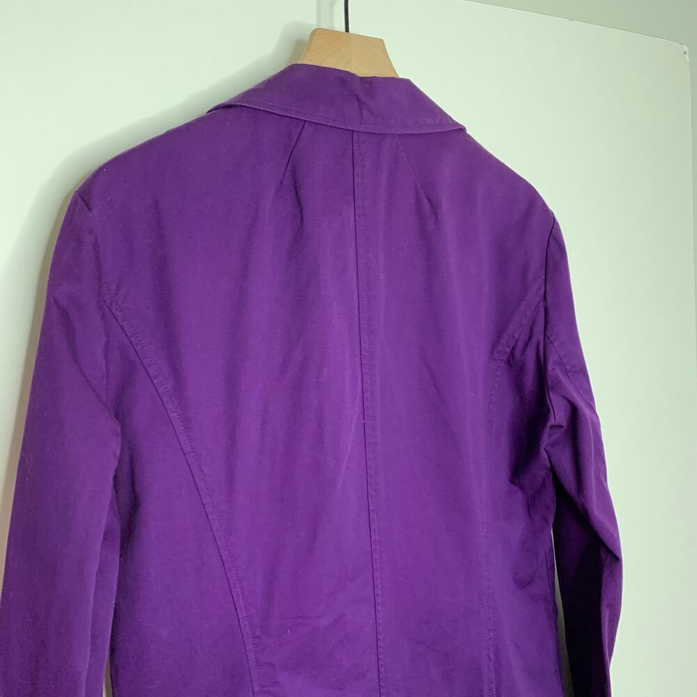 TRIPP NYC Purple Gothic Trench Coat Long Button Front Jacket Alt Grunge Medium - Picture 9 of 16